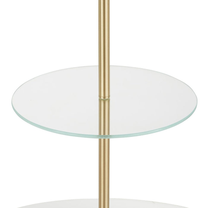 LumiSource Chloe Floor Lamp, White Marble/Gold Metal