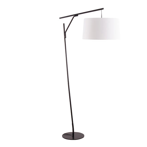 LumiSource Daniella Floor Lamp in Black Steel/White Linen - LS-DANIELLAFLBKW