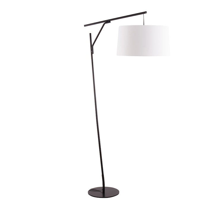 LumiSource Daniella Floor Lamp in Black Steel/White Linen - LS-DANIELLAFLBKW