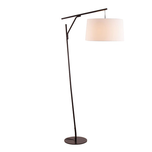 LumiSource Daniella Floor Lamp in Black Steel/White Linen