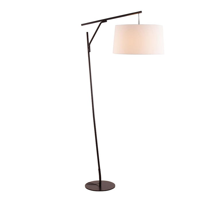 LumiSource Daniella Floor Lamp in Black Steel/White Linen