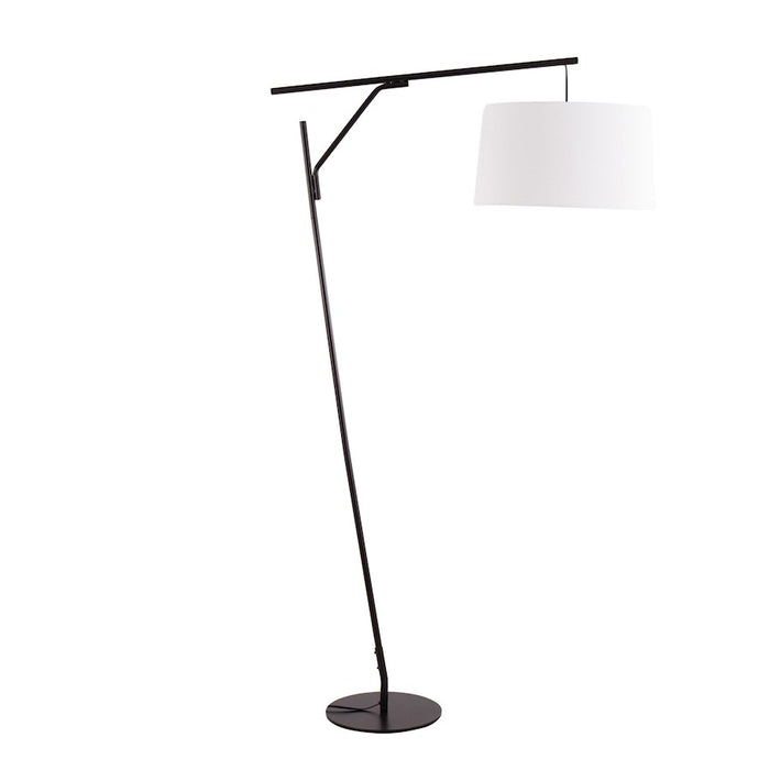 LumiSource Daniella Floor Lamp in Black Steel/White Linen