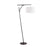 LumiSource Daniella Floor Lamp in Black Steel/White Linen