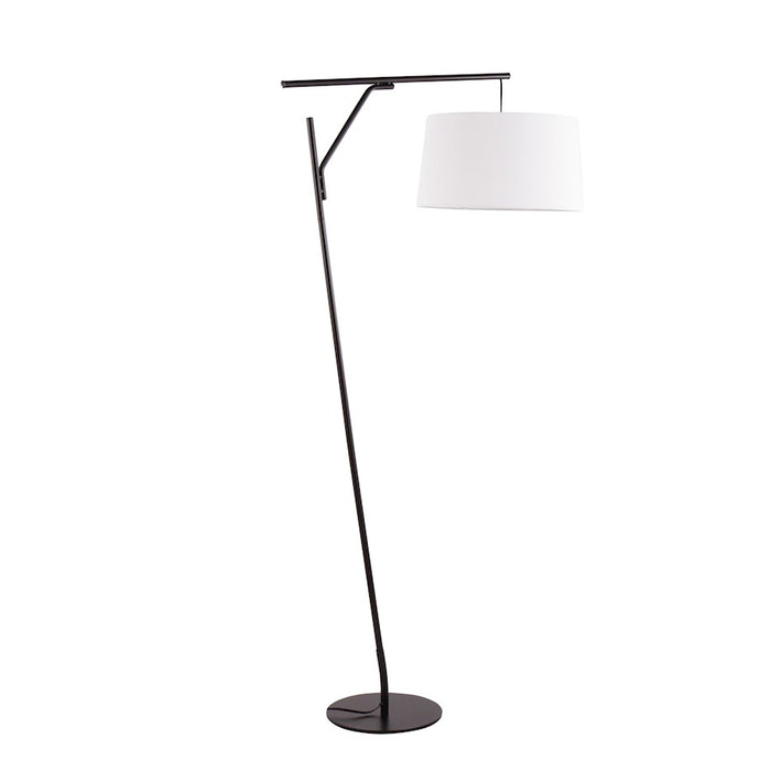 LumiSource Daniella Floor Lamp in Black Steel/White Linen