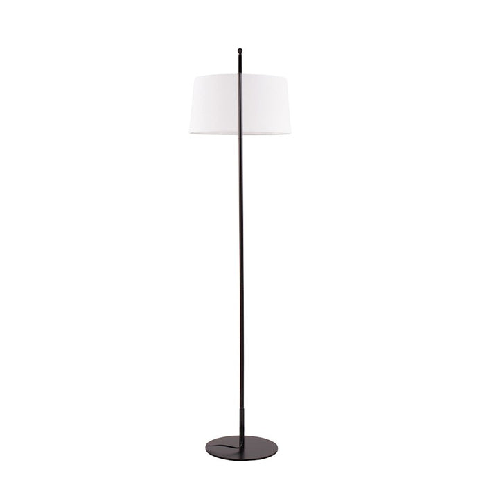LumiSource Daniella Floor Lamp in Black Steel/White Linen