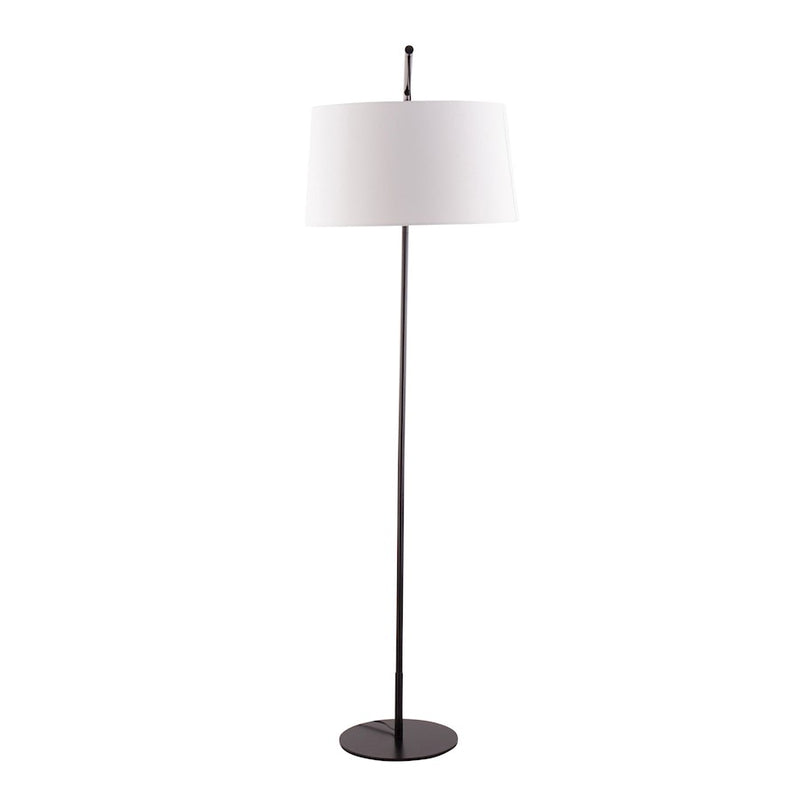 LumiSource Daniella Floor Lamp in Black Steel/White Linen