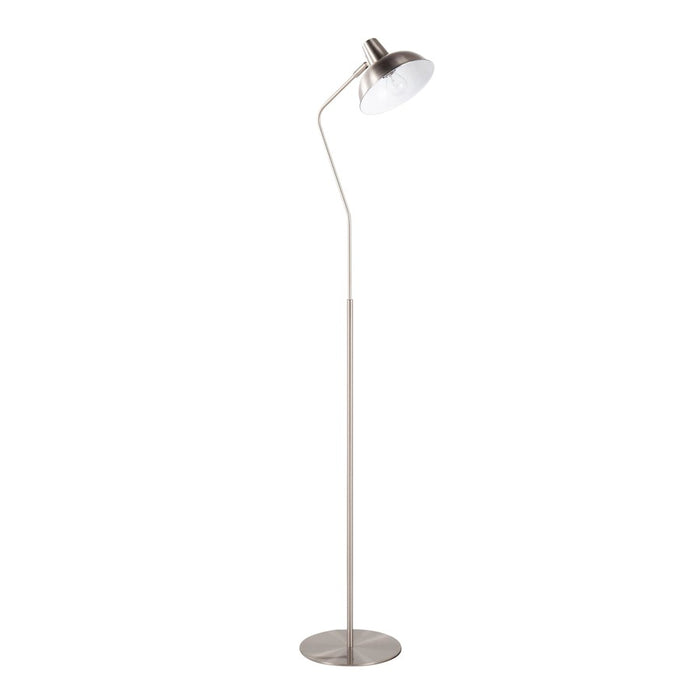 LumiSource Darby Floor Lamp in Satin Nickel Metal - LS-DARBYFLNI