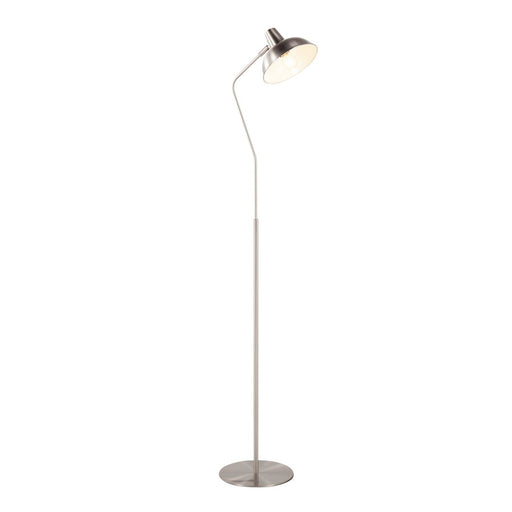 LumiSource Darby Floor Lamp in Satin Nickel Metal