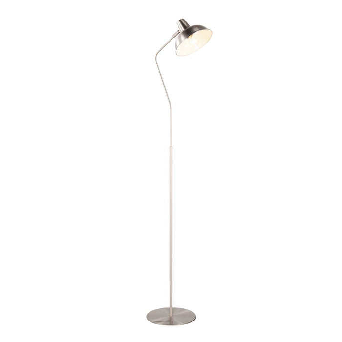 LumiSource Darby Floor Lamp in Satin Nickel Metal