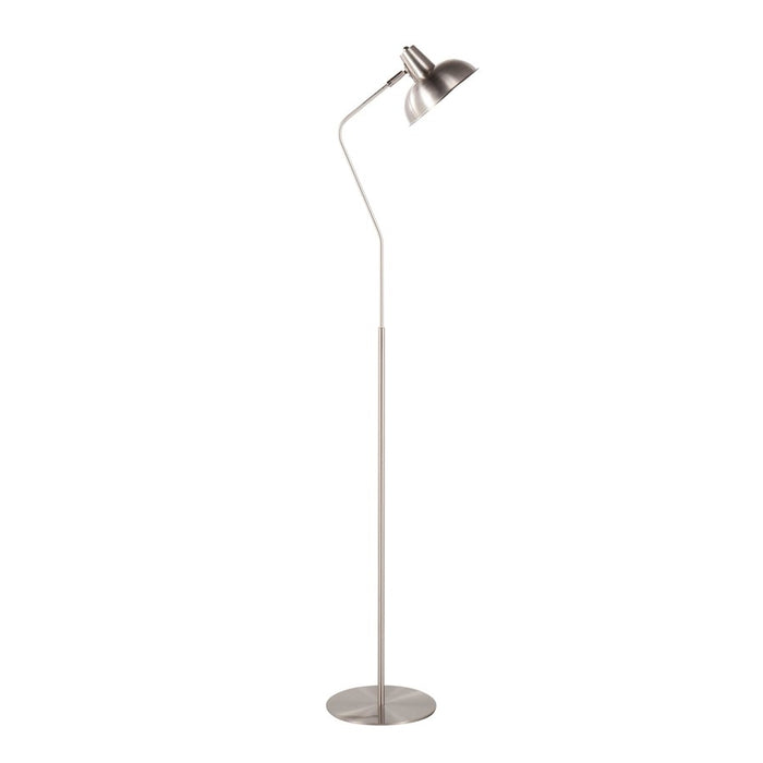 LumiSource Darby Floor Lamp in Satin Nickel Metal