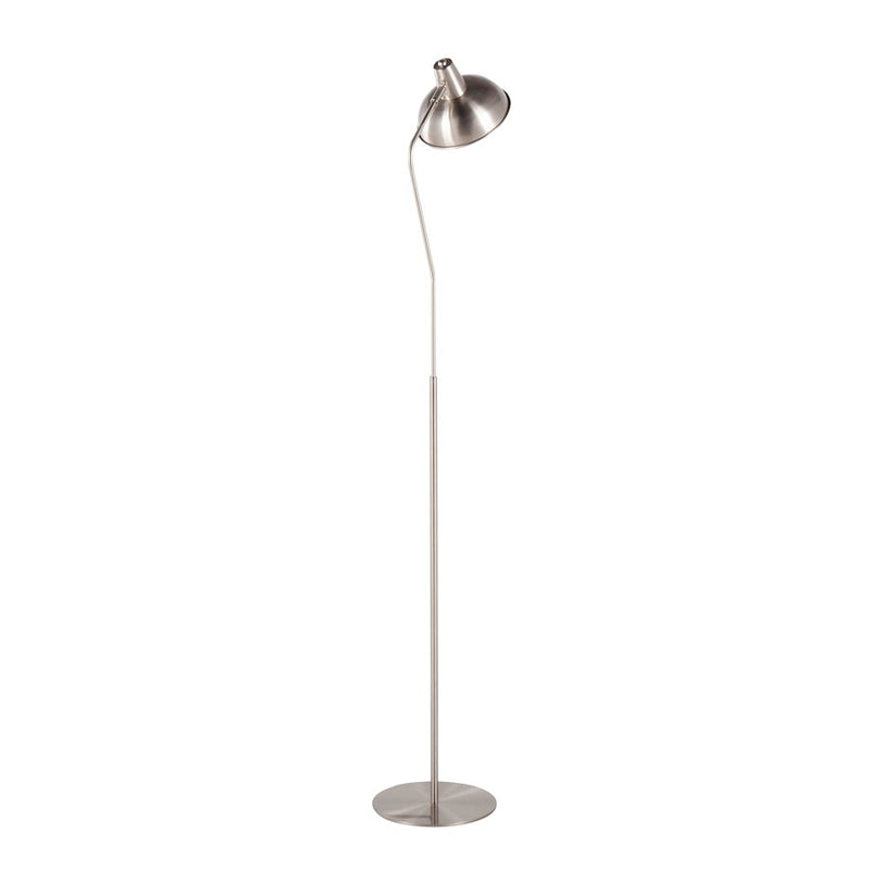 LumiSource Darby Floor Lamp in Satin Nickel Metal