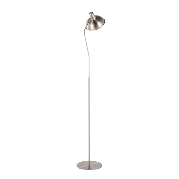 LumiSource Darby Floor Lamp in Satin Nickel Metal