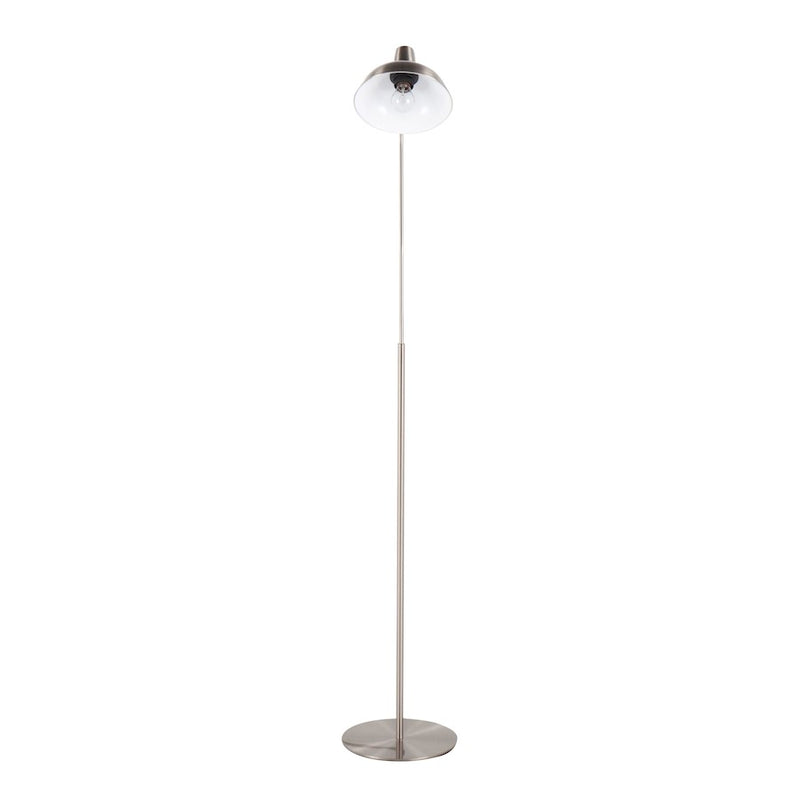 LumiSource Darby Floor Lamp in Satin Nickel Metal