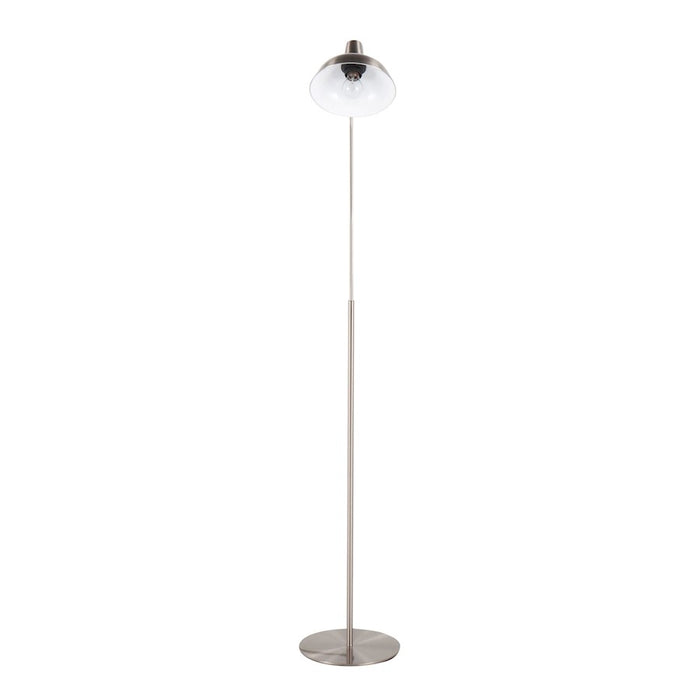 LumiSource Darby Floor Lamp in Satin Nickel Metal
