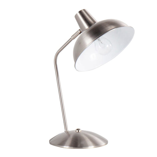 LumiSource Darby Table Lamp in Satin Nickel Metal - LS-DARBYTBNI