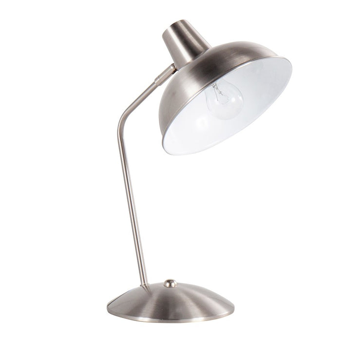 LumiSource Darby Table Lamp in Satin Nickel Metal - LS-DARBYTBNI