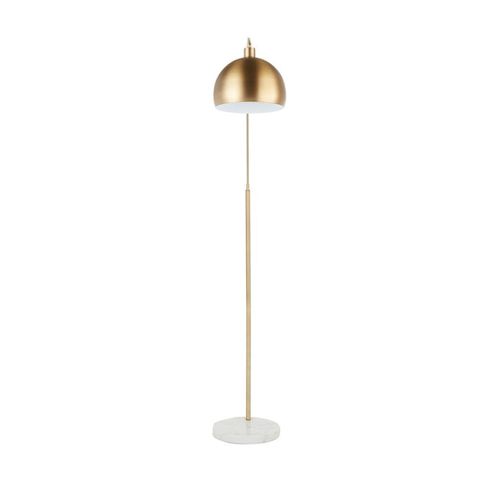 LumiSource March Floor Lamp, White Marble/Antique Brass Metal