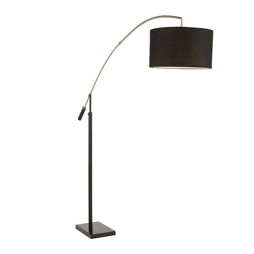 LumiSource Milan Floor Lamp, Black Marble/Black Metal