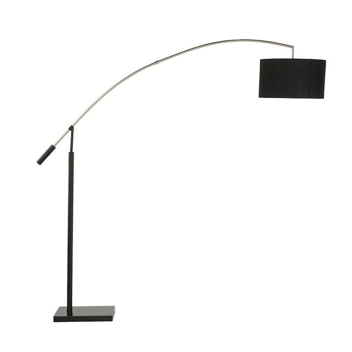 LumiSource Milan Floor Lamp, Black Marble/Black Metal