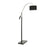 LumiSource Milan Floor Lamp, Black Marble/Black Metal