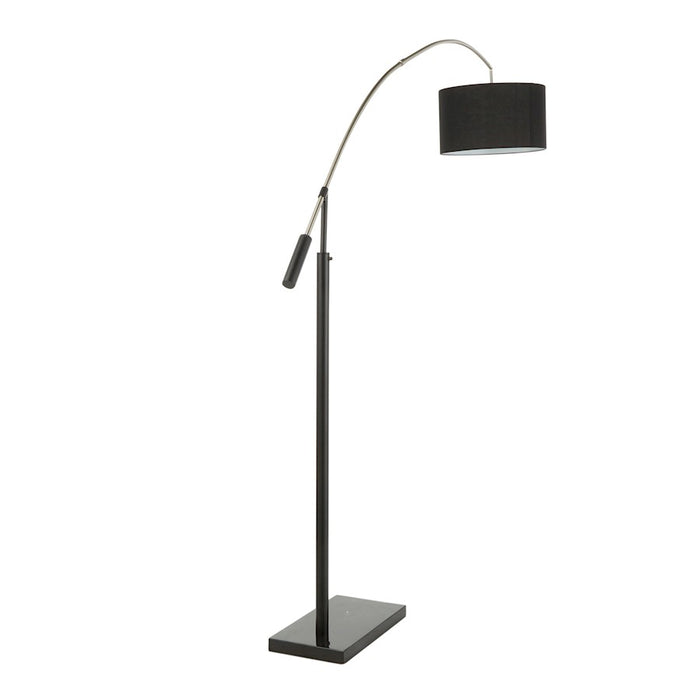 LumiSource Milan Floor Lamp, Black Marble/Black Metal