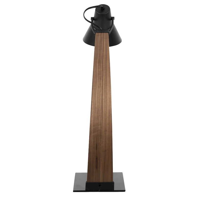 LumiSource Noah Table Lamp | Walnut Wood & Black Shade | Desk & Office | 22in H | Model LS-NOAHWL-BK