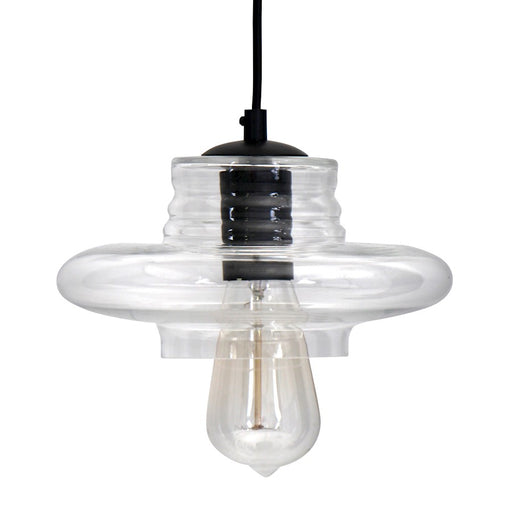 LumiSource Torus Long 5in 1-Light Pendant | Industrial Clear Glass | Kitchen Island & Dining Room | 5 x 5 x 8.25 in | Model LS-OTRSLNG8CL