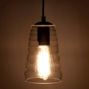 LumiSource Torus Saucer 8.5in 1-Light Pendant | Industrial Clear Glass | Kitchen Island & Dining Room | 8.5 x 8.5 x 4.25 in | Model LS-OTRSSAU8CL