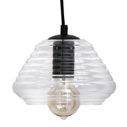 LumiSource Torus Triangle 7.25in 1-Light Pendant | Industrial Clear Glass | Kitchen Island & Dining Room | 7.25 x 7.25 x 6 in | Model LS-OTRSTRI7CL