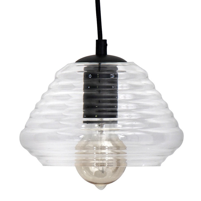 LumiSource Torus Triangle 7.25in 1-Light Pendant | Industrial Clear Glass | Kitchen Island & Dining Room | 7.25 x 7.25 x 6 in | Model LS-OTRSTRI7CL