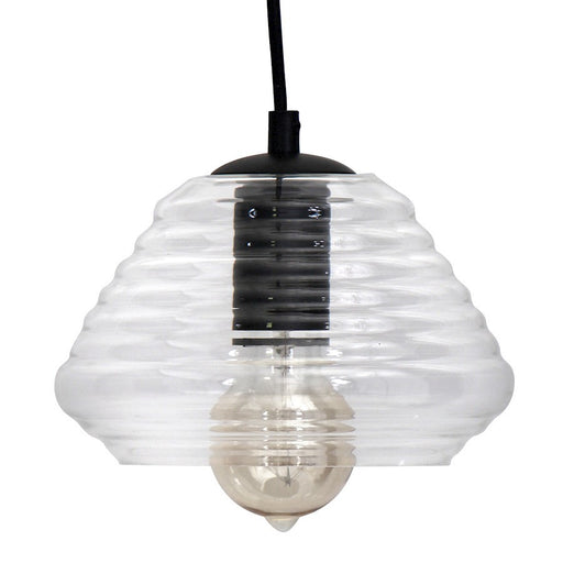 LumiSource Torus Triangle 7.25in 1-Light Pendant | Industrial Clear Glass | Kitchen Island & Dining Room | 7.25 x 7.25 x 6 in | Model LS-OTRSTRI7CL