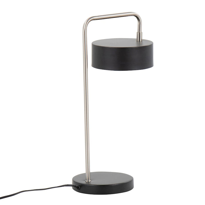 LumiSource Puck Table Lamp, Black Metal/Nickel