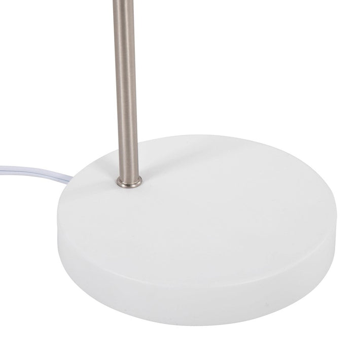 LumiSource Puck Table Lamp, White Metal/Nickel Metal