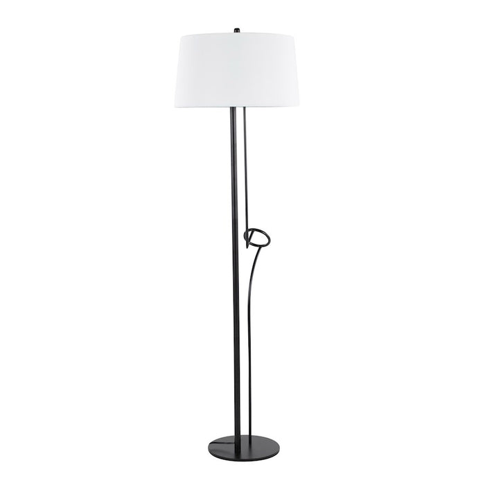 LumiSource Shadow Floor Lamp in Black Steel/White Linen