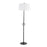LumiSource Shadow Floor Lamp in Black Steel/White Linen