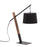 LumiSource Archer Table Lamp, Black/Walnut Wood/Black Linen - LTB-ARCHERBKWLBK