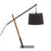 LumiSource Archer Table Lamp, Black/Walnut Wood/Black Linen