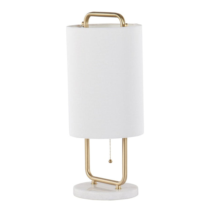 LumiSource Claire Table Lamp, White/Antique Gold - LTB-CLAIREWMBAU