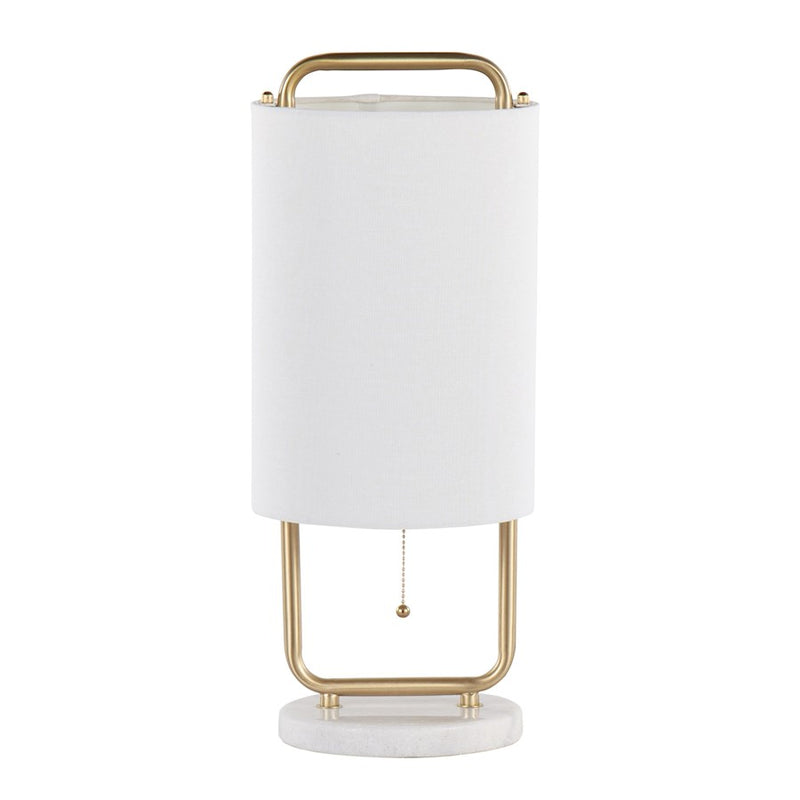 LumiSource Claire Table Lamp, White/Antique Gold