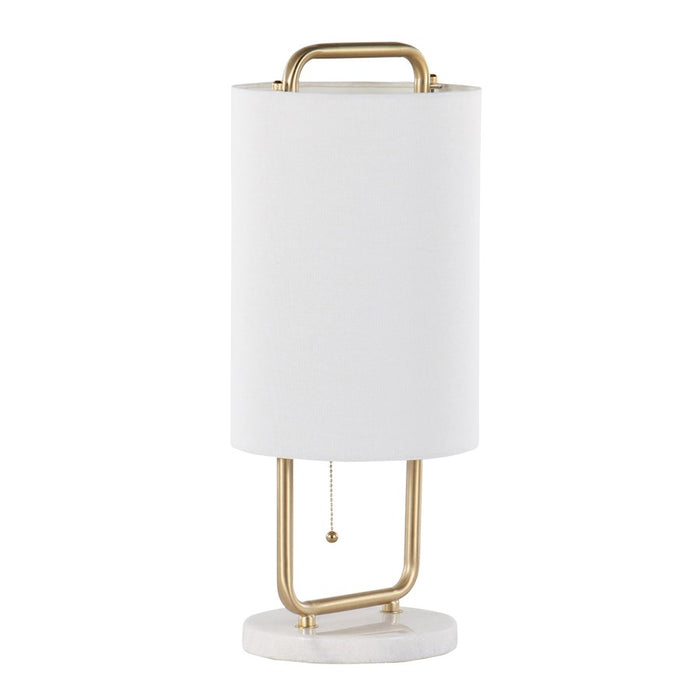 LumiSource Claire Table Lamp, White/Antique Gold