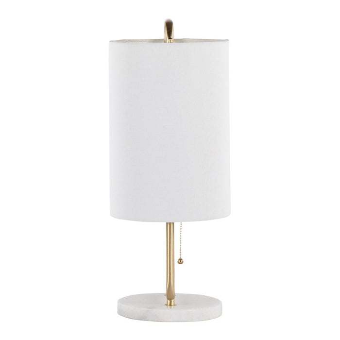 LumiSource Claire Table Lamp, White/Antique Gold