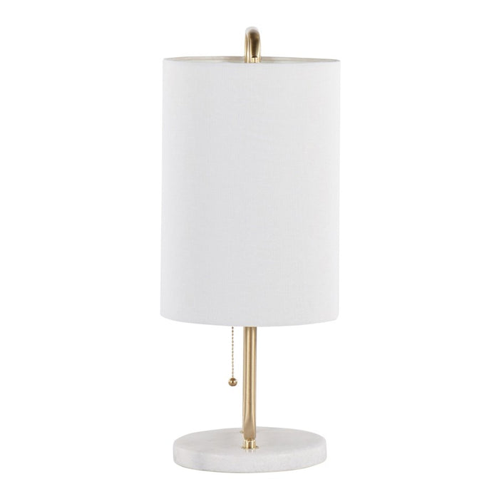 LumiSource Claire Table Lamp, White/Antique Gold