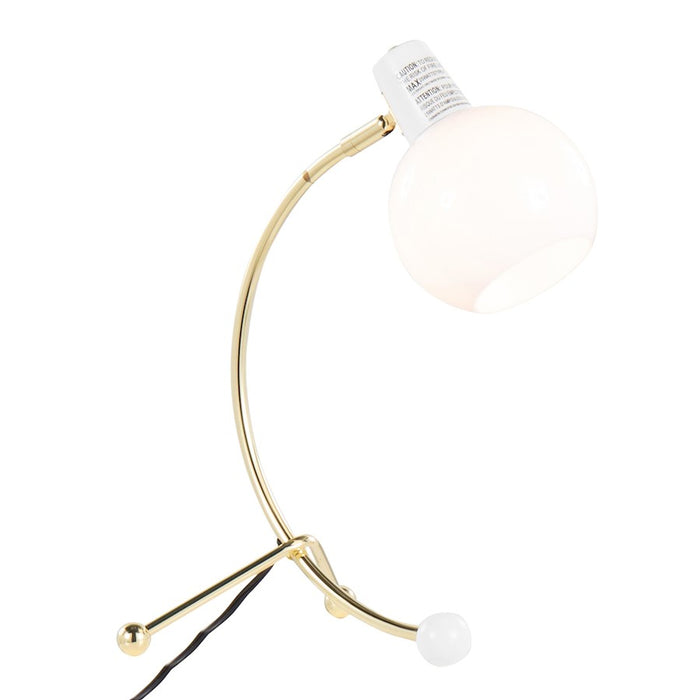 LumiSource Orb Eileen Task Lamp, Gold Metal/White Plastic - LTB-EILEENAUW