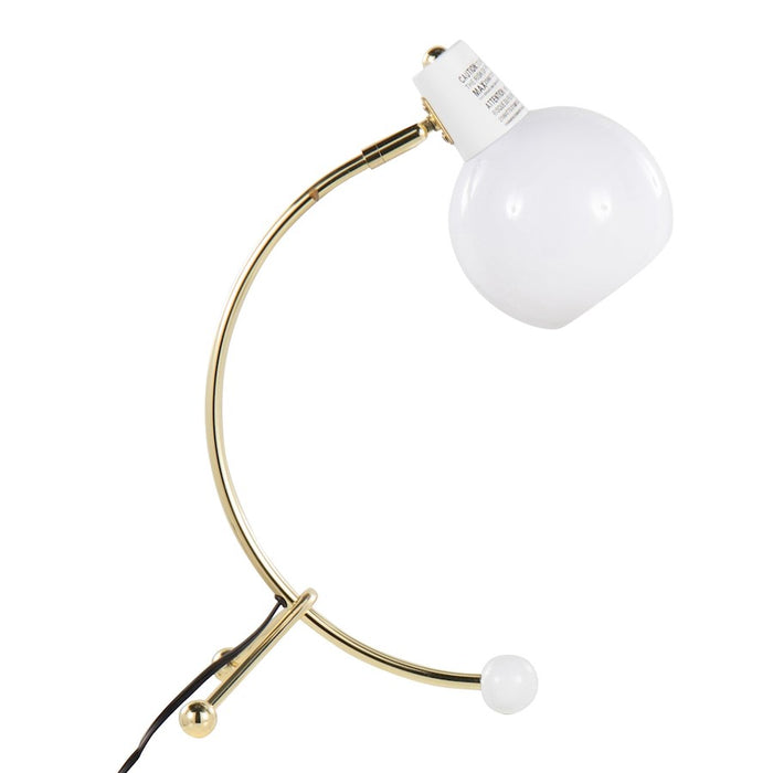 LumiSource Orb Eileen Task Lamp, Gold Metal/White Plastic