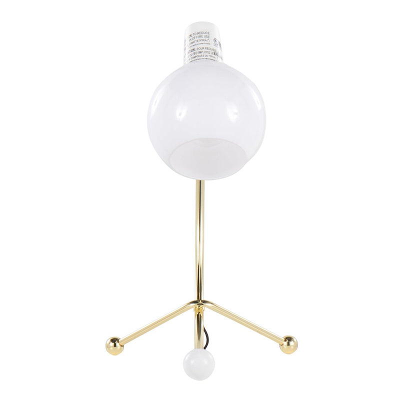 LumiSource Orb Eileen Task Lamp | Gold Metal and White Plastic | Desk & Workspace | 9.75 x 12.5 x 17.5 in | Model LTB-EILEENAUW