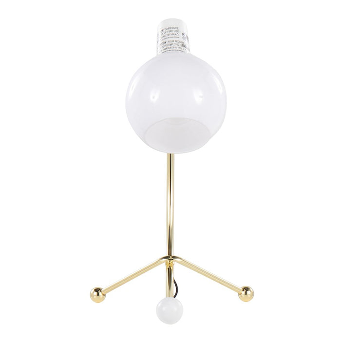 LumiSource Orb Eileen Task Lamp, Gold Metal/White Plastic
