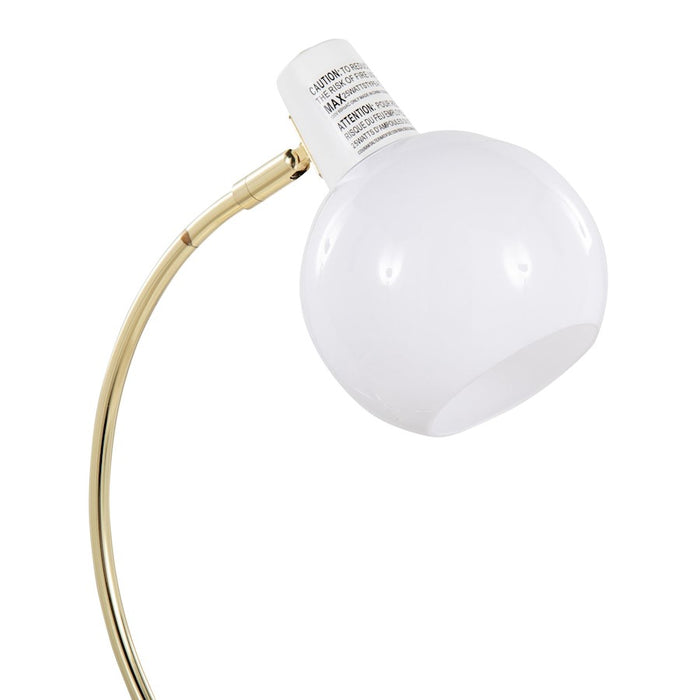 LumiSource Orb Eileen Task Lamp, Gold Metal/White Plastic
