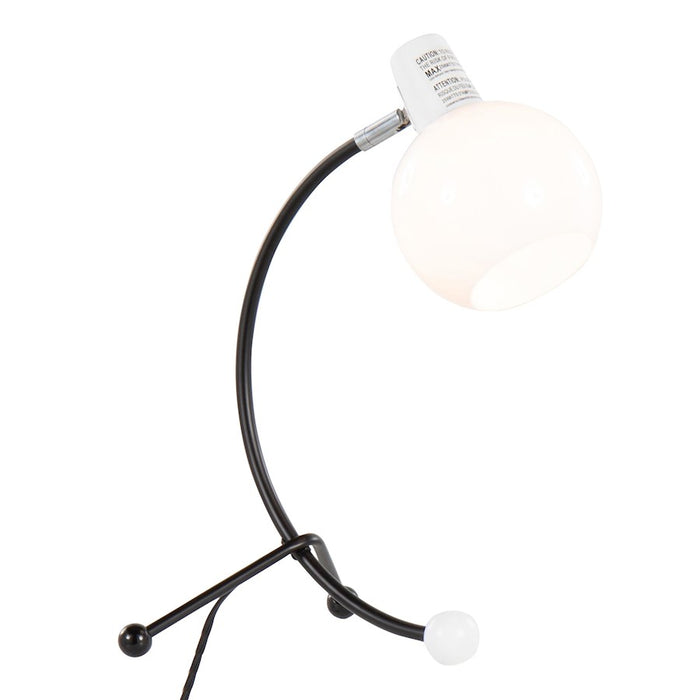 LumiSource Orb Eileen Task Lamp, Black Metal/White Plastic - LTB-EILEENBKW