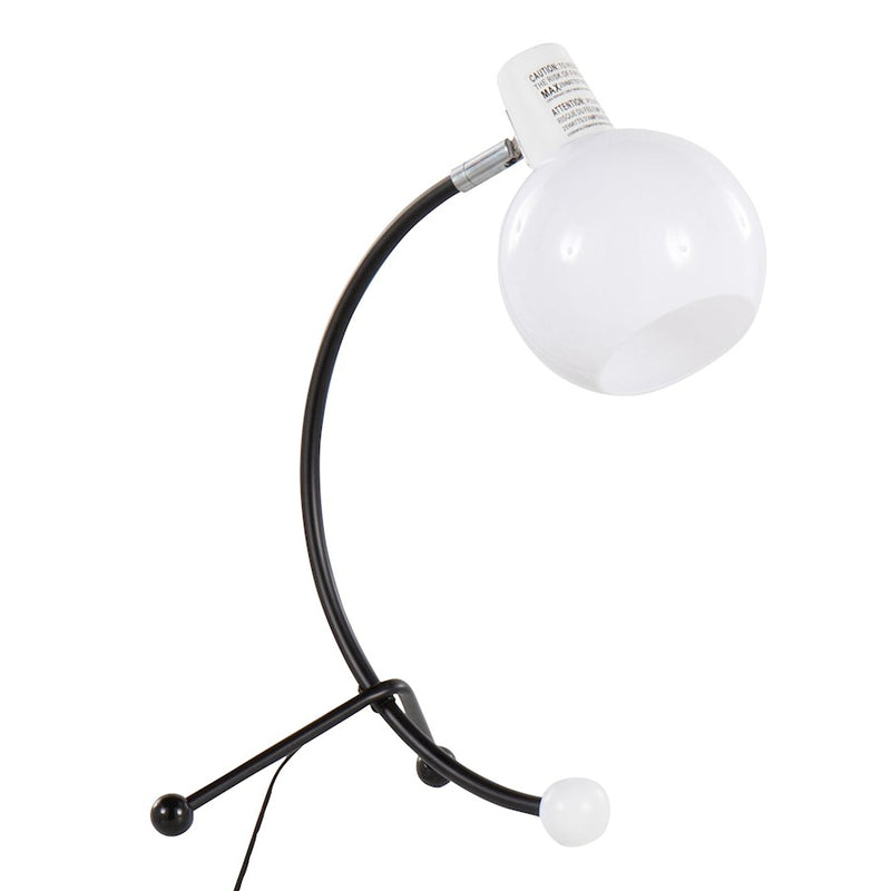 LumiSource Orb Eileen Task Lamp, Black Metal/White Plastic