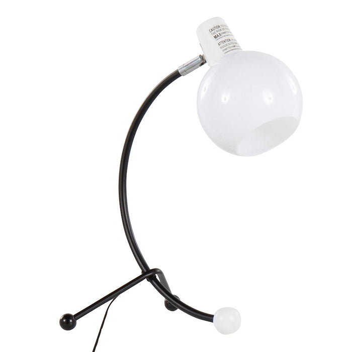 LumiSource Orb Eileen Task Lamp, Black Metal/White Plastic